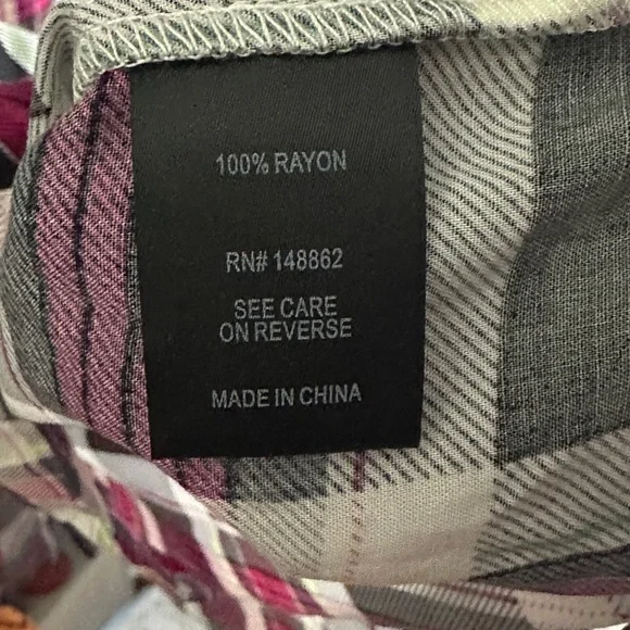 Torrid Pink and Black Plaid Button-Down Shirt - Picture 8 of 9